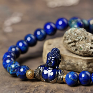 Edelsteinazurit-Edelsteinarmband Om Buddha: Entdecke die Kraft von Farbe und Symbolik für dein Handgelenk!