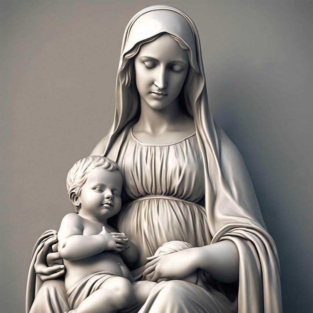Die Statue der Mutter Maria mit dem Jesuskind: Eine liebevolle Inspiration für dein Zuhause!