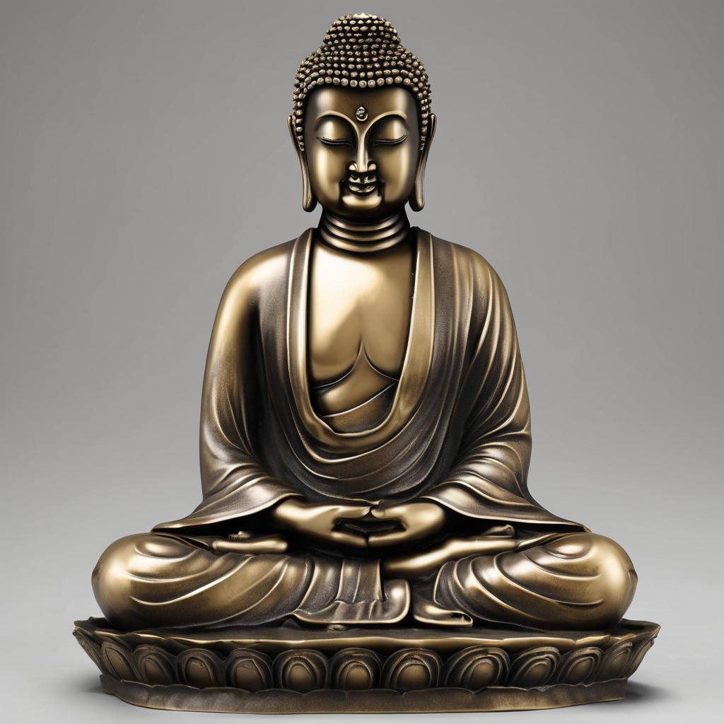 Entdecke die Geheimnisse der Buddha-Statue: Antikes Finish und Messing-Lehre für Sammler