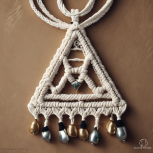 Gestalte deinen Raum: Der Makramee Anhänger Dreieck Trigon Astrologie mit Glocken als perfekte Deko-Idee!