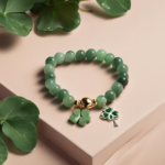 Entdecke das Armband Kamalla Jaspis, gr&uuml;ner Aventurin mit Klee &ndash; Dein neues Gl&uuml;cksaccessoire!