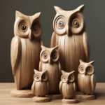 Die bezaubernde Holzstatue der Eulen Familie: Ein Must-Have f&uuml;r dein Zuhause!