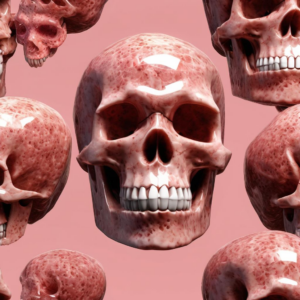 Entdecke die Magie des Edelstein Schädels aus Erdbeerquarz – Ein funkelnder Begleiter für dein Zuhause!