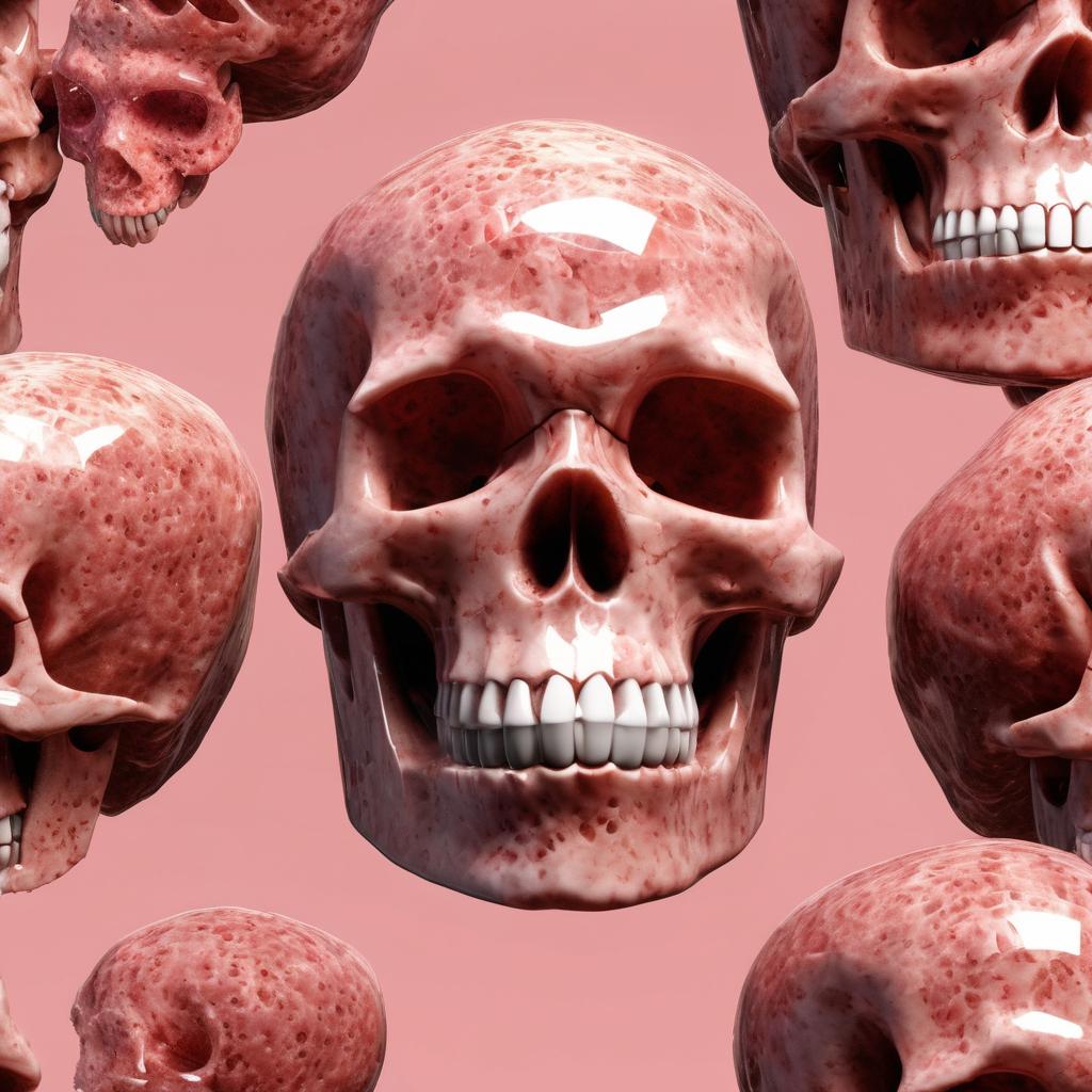 Entdecke die Magie des Edelstein Schädels aus Erdbeerquarz – Ein funkelnder Begleiter für dein Zuhause!