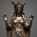 Entdecke die faszinierende Statue der Göttin Hekate in bronze farbig – ein kulturelles Highlight für dein Zuhause!