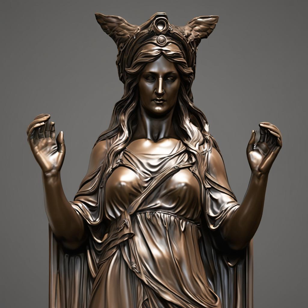 Entdecke die faszinierende Statue der Göttin Hekate in bronze farbig – ein kulturelles Highlight für dein Zuhause!